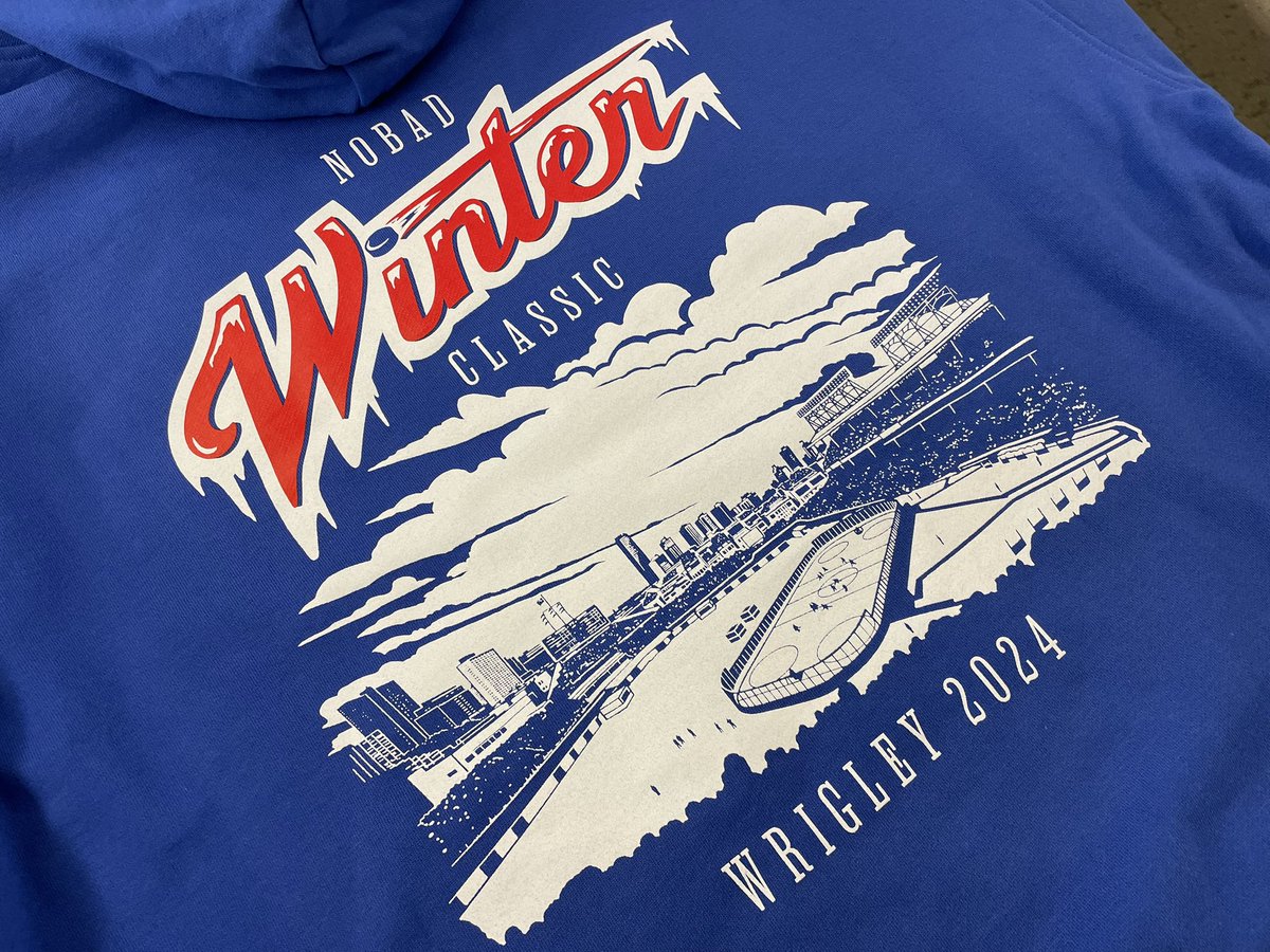 LawsonMcDonald_'s tweet photo. Created a small collection around the NHL Winter Classic at Wrigley and finally got the product. 

We will be there doing work on the influencer side so figured why not use it as a marketing event for NOBAD. 

If you want to rep NOBAD at the Winter Classic I will hand deliver it to you in Chicago!