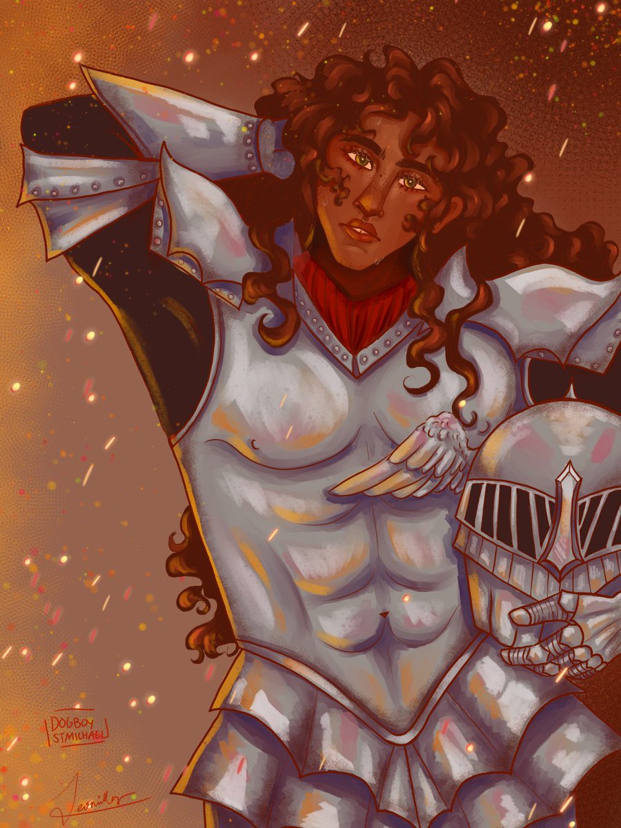 dogboystmichael's tweet photo. only he can look this good after demolishing an entire city of people… 
i had so much fun making his armor! I wanted to do a mix of greco-roman and medieval knight and I’m pretty happy w it :) #abmtwt #angelsandman https://t.co/f1MhliidA9