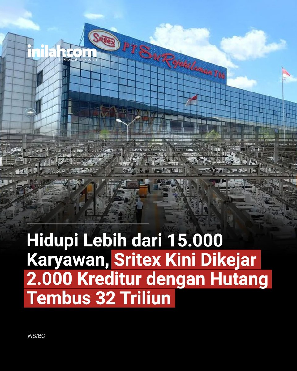 inilahdotcom's tweet photo. Mahkamah Agung menolak kasasi Sritex, membuat status pailitnya resmi inkrah. Perusahaan tekstil raksasa ini kini menghadapi 2.000 lebih kreditur dengan total utang mencapai Rp32,63 triliun.

Dari daftar sementara, tagihan kreditur konkuren mencatat angka terbesar, yaitu Rp24,74 triliun, diikuti kreditur separatis sebesar Rp7,2 triliun, dan kreditur preferen Rp691,42 miliar. BNI dan BCA menjadi dua kreditur utama dengan tagihan miliaran hingga triliunan rupiah.

Meski dalam krisis, pihak BNI menyatakan komitmennya untuk mencari solusi guna menjaga keberlanjutan usaha Sritex, yang berperan penting dalam perekonomian nasional yang telah menyerap dan menghidupi lebih dari 15.000 tenaga kerja.

💬 ”Kami memahami bahwa Sritex adalah salah satu perusahaan tekstil terbesar di Indonesia yang telah memberikan kontribusi signifikan terhadap penyerapan tenaga kerja dan pertumbuhan ekonomi. Kami akan terus berkoordinasi dengan pihak terkait, termasuk pemerintah, manajemen Sritex, dan lembaga lainnya untuk merumuskan langkah-langkah strategis dalam mengkaji going concern Sritex,” ungkap Direktur Utama BNI Royke Tumilaar, dikutip Sabtu (21/12/2024).

Akankah sinergi antara pemerintah, kreditur, dan manajemen Sritex mampu menyelamatkan industri tekstil ini terlebih para puluhan ribu pekerja yang bernaung dibawahnya? Kita tunggu langkah selanjutnya!

#Sritex #Pailit #EkonomiIndonesia #BeritaBisnis #IndustriTekstil #Kreditur #UtangTriliun #IndonesiaToday #PHK
