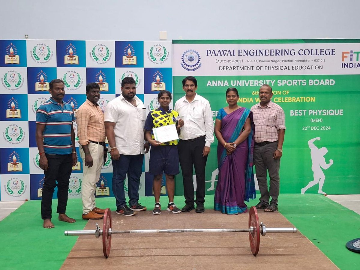 EceRmkec's tweet photo. Hearty Congratulations!!! to D. Abinaya, III-ECE forbagging the Gold Medal in the Anna University Inter-Zone Powerlifting Competitions held at Paavai Engineering College, Namakkal, on 21-Dec-2024 https://t.co/EUTfYoG2OK