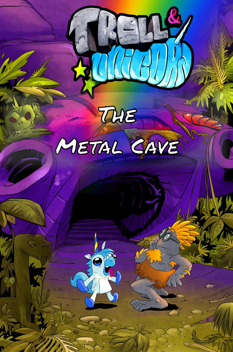 UFO_Disclosure's tweet photo. Troll &amp; Unicorn Season 1 Episode 1, The Strange Metal Cave is now available in it's original comic form as a flipbook. We are putting episode 2 and 3 online as well!  Link in the comments  #trolandunicorn #indiecomics #kidsbooks #scifibooks #timetravel #fantasy https://t.co/sS61WbeB7G