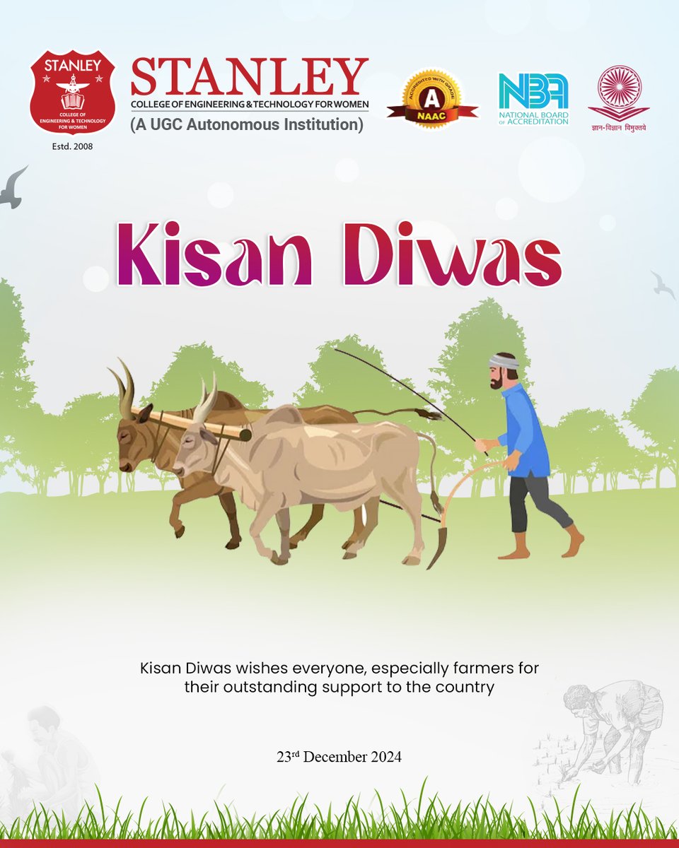 stanleywomensc1's tweet photo. 🌱 The hands that sow seeds of hope deserve all our respect and gratitude.
This #KisanDiwas, let’s #celebrate our #Farmers the heart of our nation.🌾
#StanleyEngineeringCollege🎓 #HappyNationalFarmersDay #Farmers #Food #Jaikisan #SaveTheFood #Farmer #SaveTheFarmers #FarmersLife https://t.co/YLubefBNMW