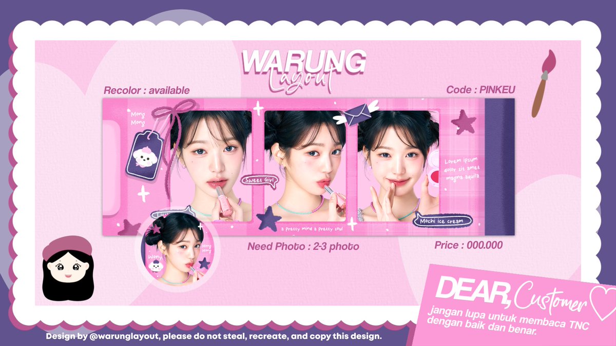 — help rt will be appreciated 🩰

Hi guys aku ada template layout baru nih 👒 file ipv, bisa direcolor semua ( handdrawn ✨️ ) dan gampang banget 🦢 cocok buat kalian yang mau nambah katalog, bisa dicicil loh 🪞 price cek ALT

DM for order .... 💬

{ #zonauang #zonaba }