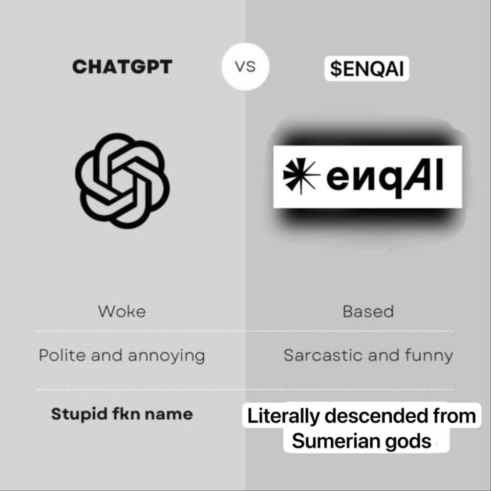 0xHomados's tweet image. Simple reason many projects like @conwainet @LushAIAgency build on @enq_AI is the API provides fast, correct answers to enquiries rather than being a woke midwit

This is known as giving the customer what they want

Token reprices up as more projects onboard and flywheel kicks in