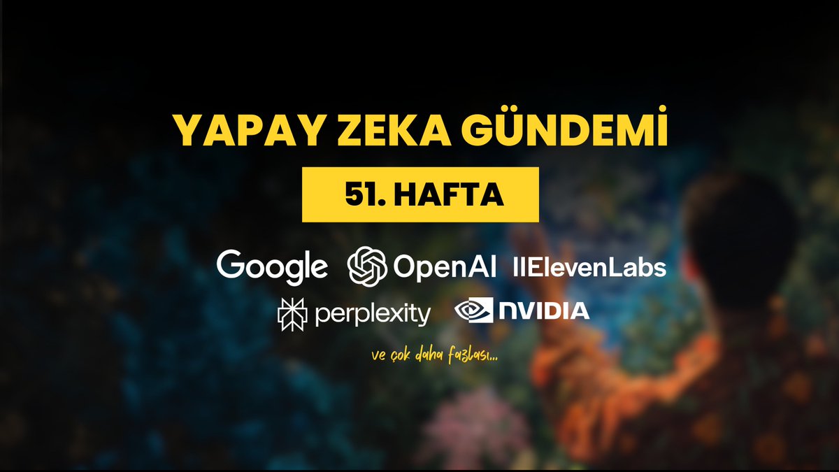 Yapay Zeka Gündemi bu hafta Canlı Yayında! 

Bu hafta önümüze 20+ önemli gelişme düştü. OpenAI'dan Google'a, tüm gelişmeleri birlikte incelemek istiyoruz.

<a href="/eyupyusufa/">Yusuf Altunbıçak</a> ile bu akşam 22:00'de herkesi bekliyoruz!