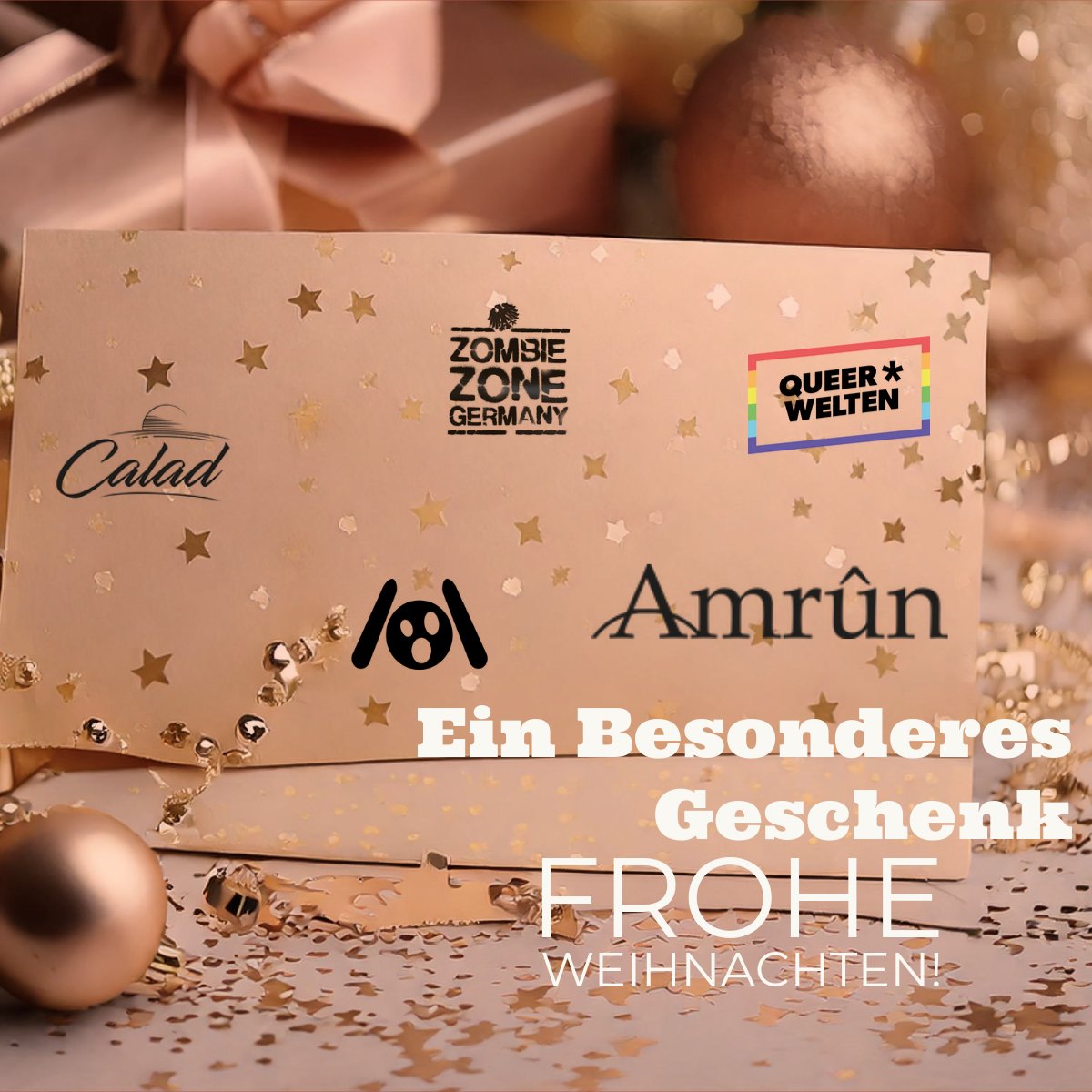 Noch schnell ein Geschenk für Weihnachten? Schenke einen Gutschein für tolle Lesestunden - vielleicht ein Queer*Welten-Abo, einen Roman von Amrun oder Calad - oder entdecke ganz besondere Texte von Ach je. Wir schicken Gutscheine per Mail noch kurz vor der Bescherung los!