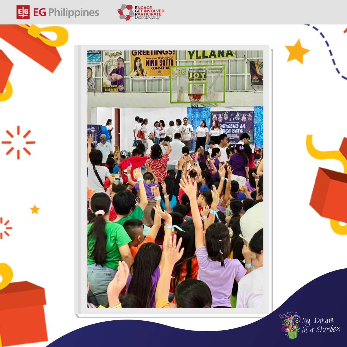 E_GuardianPH's tweet photo. Last December 21, 2024 (Saturday), E-Guardian Philippines Inc. proudly participated in the Gift-Giving event of My Dream In A Shoebox as part of the company’s ongoing commitment to Corporate Social Responsibility (CSR). https://t.co/EgHl1p80s2