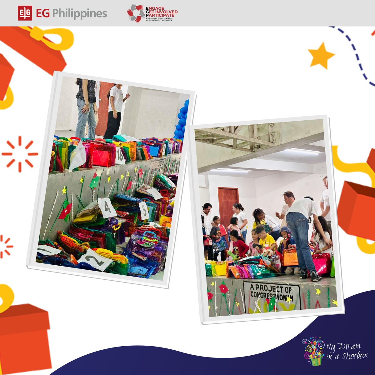 E_GuardianPH's tweet photo. Last December 21, 2024 (Saturday), E-Guardian Philippines Inc. proudly participated in the Gift-Giving event of My Dream In A Shoebox as part of the company’s ongoing commitment to Corporate Social Responsibility (CSR). https://t.co/EgHl1p80s2