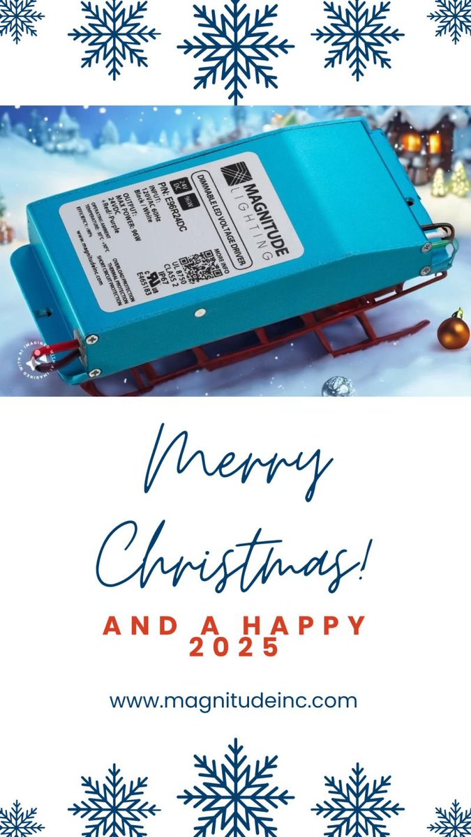 Magnitude_light's tweet photo. 🎄 Merry Christmas and Happy New Year from your friends at #Magnitude! As the holiday season surrounds us with warmth and joy, we want to take a moment to express our gratitude to our valued customers and partners. Here’s to driving light together in 2025!
#WeDriveLight https://t.co/QhHrGZlV68