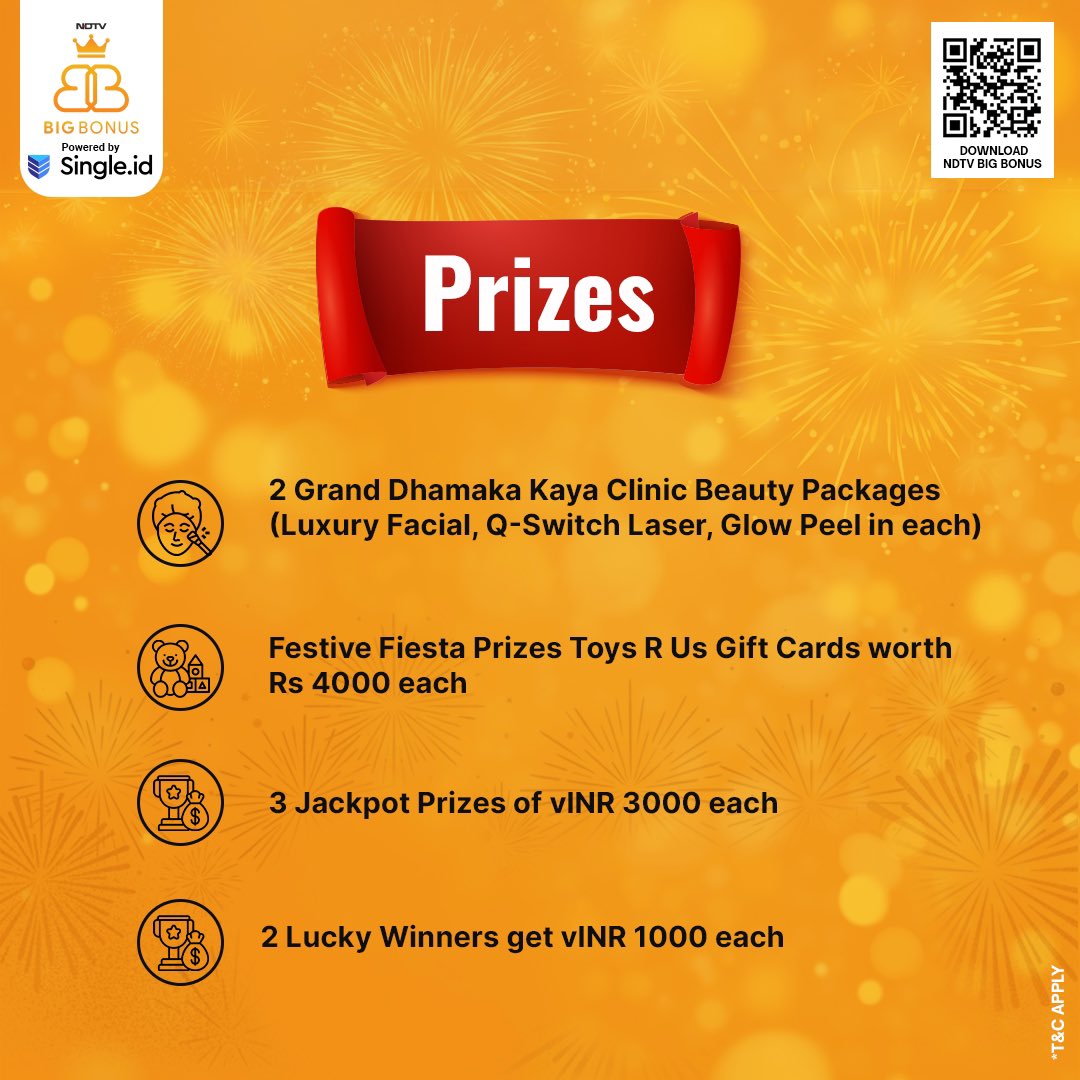 ndtvbigbonus's tweet photo. [Partner Content] Win a @kayaskinclinic Package or @toysrus gift card at the #NDTVBigBonus #NewYearBonanza Contest. Fill in the blank with a creative version of your 2025 resolution for saving, with your Single Id. Contest ends on 31.01.25. T&amp;C Apply https://t.co/0RJqD0KfKx https://t.co/EBLRs2OMqK