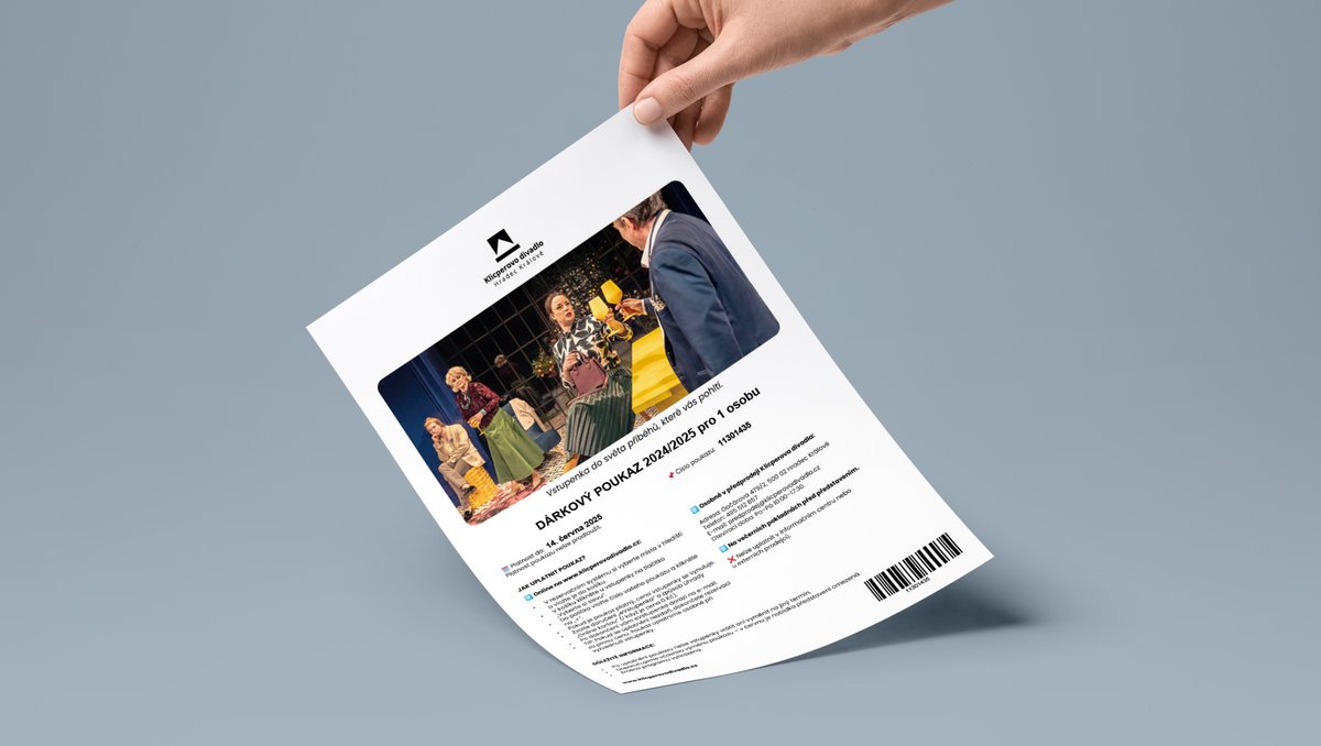 🎄 Ještě nemáte vánoční dárky? My to stihneme!

🛍️ Osobně:
OC Futurum: 23.12. (13–21), 24.12. (9–12)
Předprodej Gočárova: 23.12. (10–14)

💻 On-line:
Elektronický poukaz během pár minut! 🎫 👉 Objednat zde: klicperovodivadlo.cz/news/novinka-e…

🎁 Darujte zážitek z divadla!