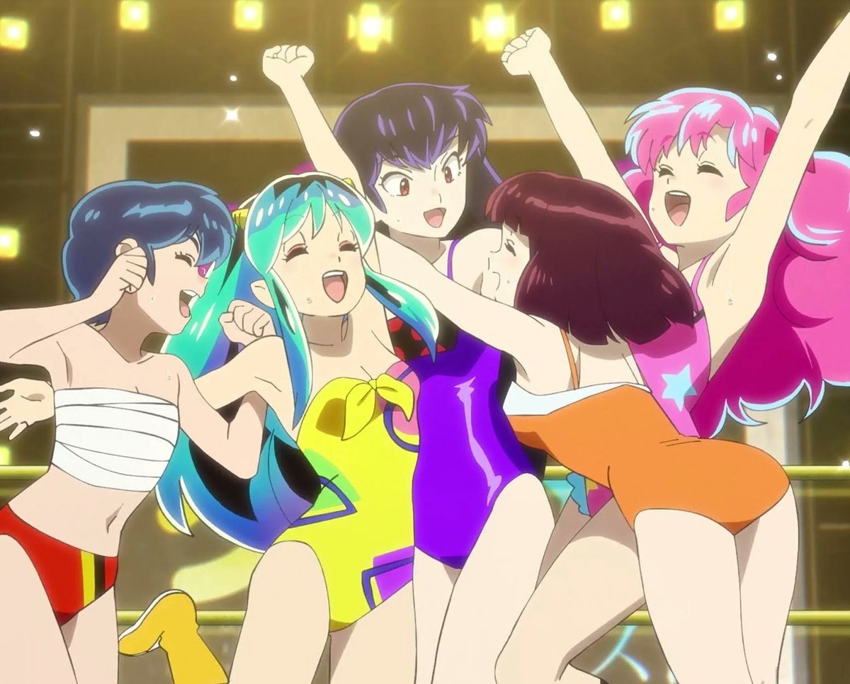 Ochan30's tweet photo. So yeah...in THIS version of the Ms. Tomobiki Contest Ataru ran off with the money so we don't get to see these girls wrestle animals and I'm so glad the reboot gave this a redo!
#UruseiYatsura #LUM #ThoseObnoxiousAliens #Episode91 #AnimeRetroRewatch @DigiRanma https://t.co/QEEclz1I1K