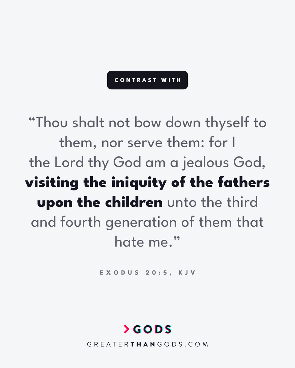 wecreatedgods's tweet photo. Does the Bible contradict itself? 🤔
• Ezekiel 18:20: ‘The son shall not bear the iniquity of the father.’
• Exodus 20:5: ‘Visiting the iniquity of the fathers upon the children.’

Justice or punishment? Let’s discuss!
#BibleContradictions #ExChristian #QuestionEverything https://t.co/YR0GABGMOg