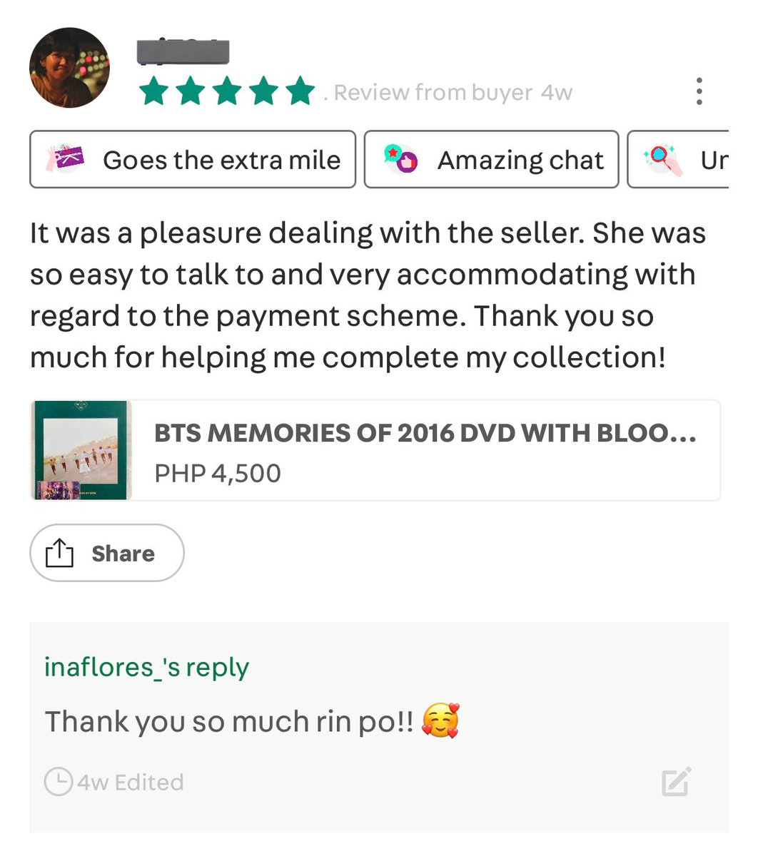 DynamiteShopPH's tweet photo. Reviews from Carousell ✨💜
#DynamiteShopPH_Feedbacks https://t.co/2wwVukoLA0