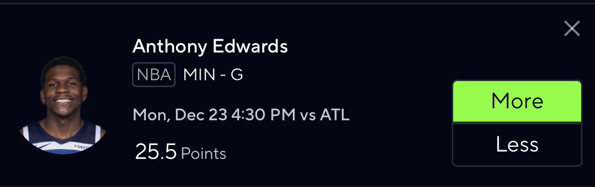 coming off back to back Ls and now he’s playing at his hometown in ATL. he’s showing up tomorrow. 

26.5 on some books
