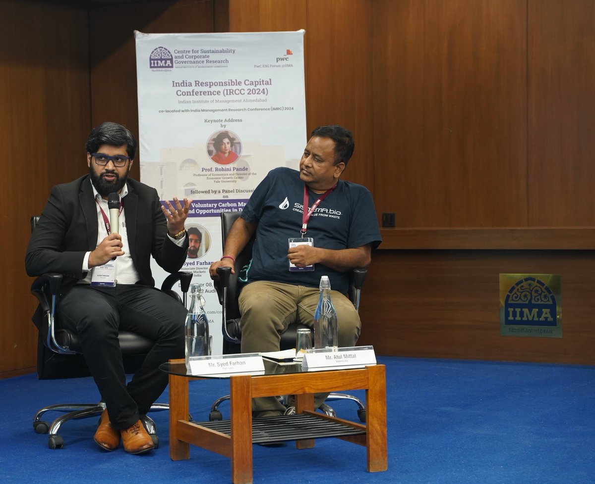 A panel discussion at #IRCC2024 brought together industry experts Syed Farhan (<a href="/PwC_IN/">PwC India</a> ) and Atul Mittal (Sistema.bio) who shared insights on carbon policies, biogas for rural empowerment, &amp; last-mile project verifications.

<a href="/anishsugathan/">Anish Sugathan</a> <a href="/adymoses/">Aditya Moses</a> <a href="/vvidyasachi/">Dr. Vidya Vemireddy</a>