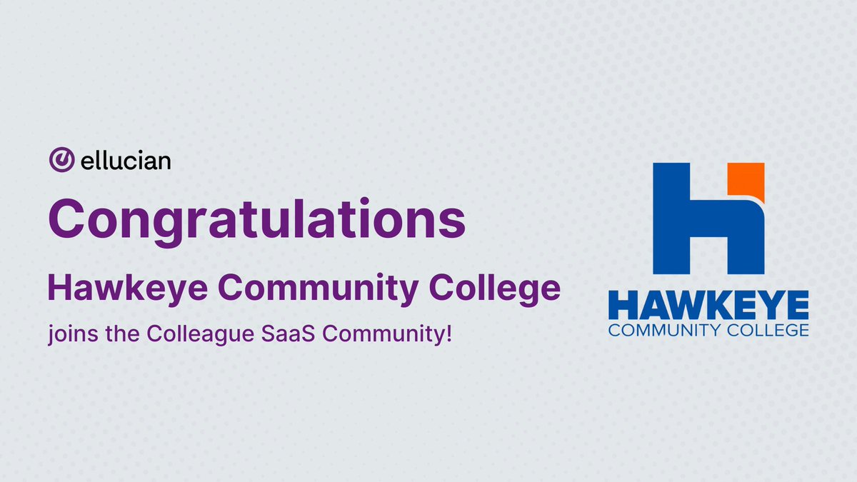 Welcome to the <a href="/ellucianinc/">Ellucian</a> Colleague SaaS community, <a href="/hawkeyecollege/">Hawkeye Community College</a>! I'm excited to support you on this journey as you boost efficiency and drive #StudentSuccess!