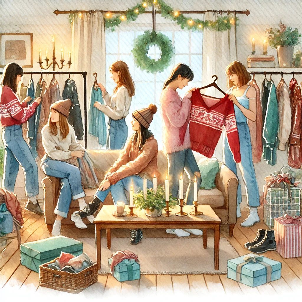 Day 11: Thrift and Swap
🎄🎁12 Days of Sustainable Christmas 

Need a new outfit for a Christmas party? On day eleven, let's swap clothes with friends or shop second-hand. Look fabulous and stay sustainable. #SwapDontShop #SlowFashion