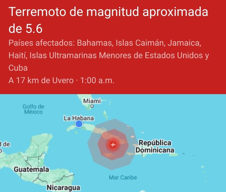 Nuevo temblor de tierra en #ProvinciaGranma, #Cuba🇨🇺
👇🏻datos preliminares
