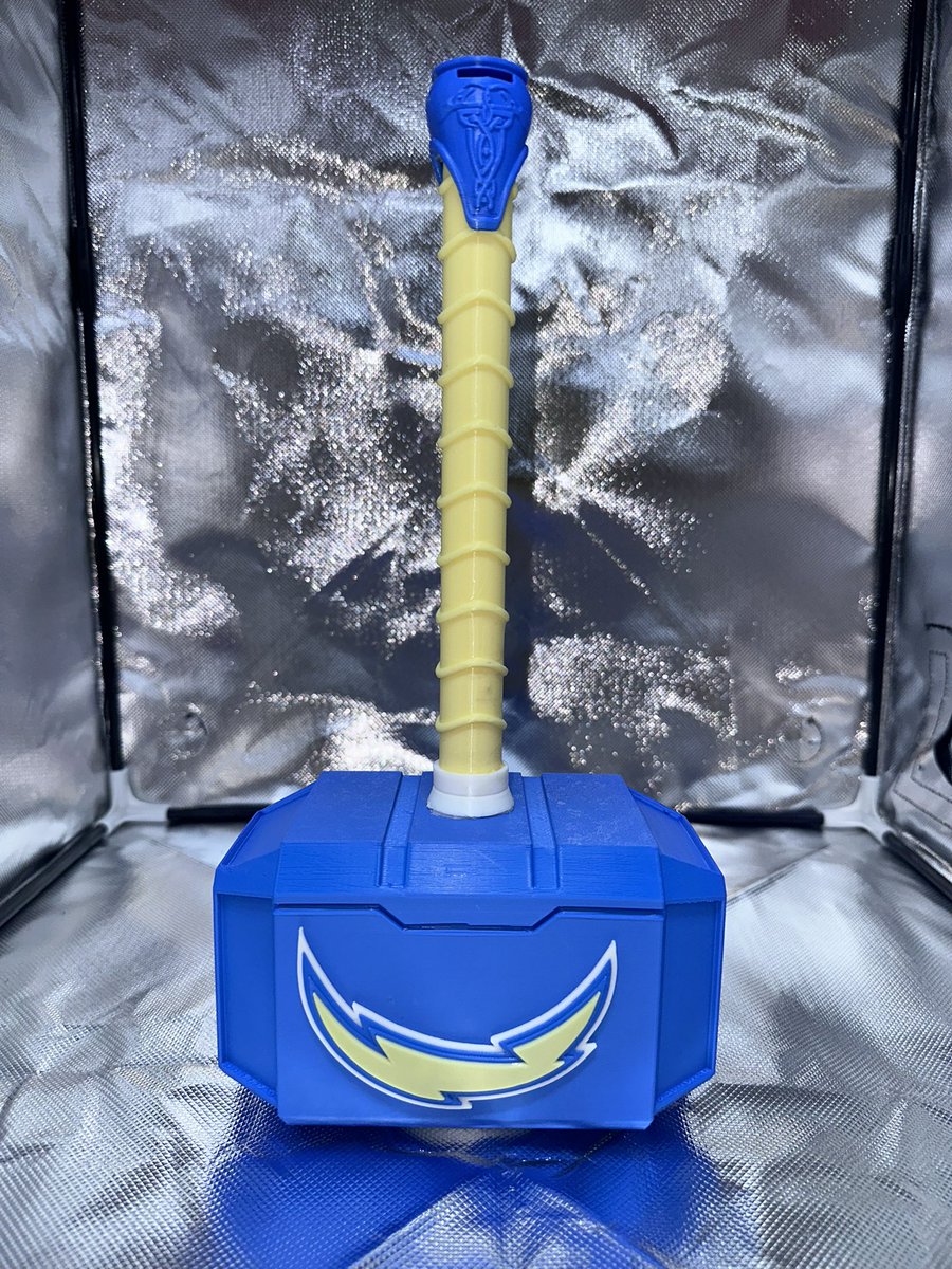 BroncoLegacy's tweet photo. Custom Los Angeles Chargers Thor Hammer https://t.co/QMd3X0luPG