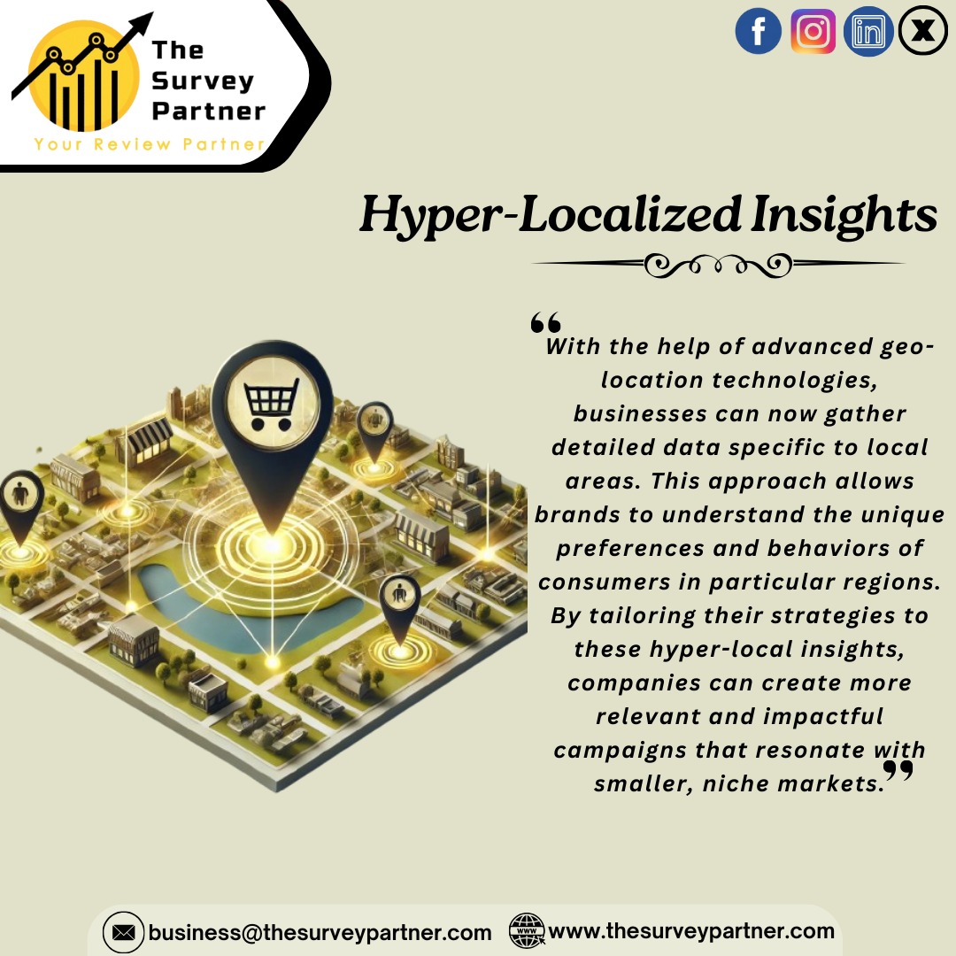 📍 Unlock Hyper-Localized Insights!
🚀 Use geo-location data to:
✔️ Understand regional consumer behavior.
✔️ Tailor campaigns for niche audiences.
✔️ Drive impactful marketing strategies.
🔗 thesurveypartner.com

#LocalizedMarketing #ConsumerInsights #GeoData