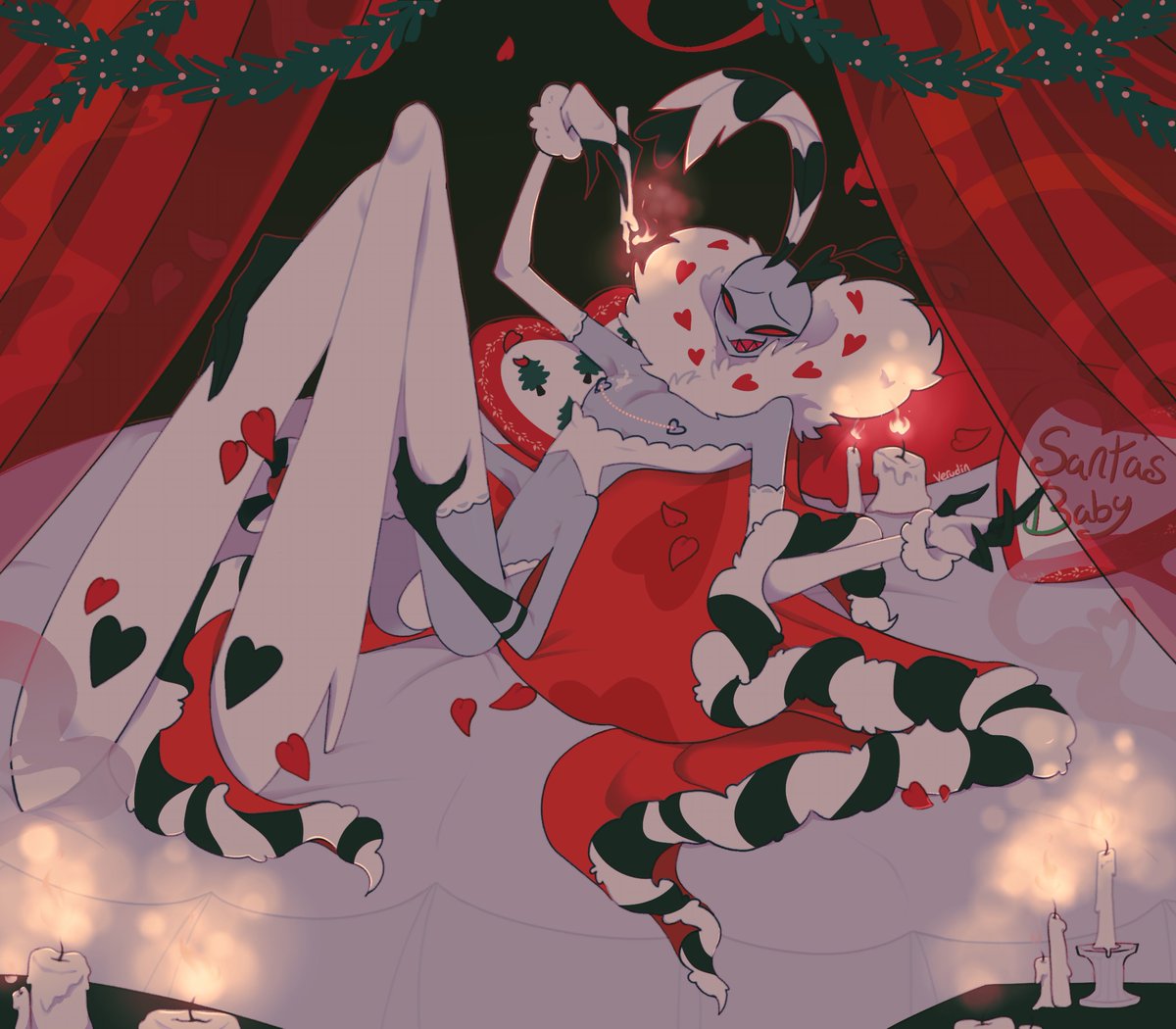 Merry Sinsmas!🎄

I contributed to the spicy Christmas advent calendar hosted by <a href="/HHArtInitiative/">Hazbin Art Initiative</a> !

#HazbinHotel #HazbinHotelValentino