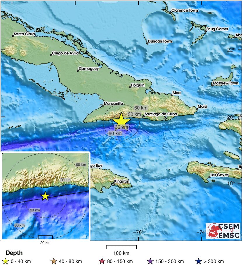 DrCharchabal's tweet photo. Sismo perceptible de magnitud 5.9° al Sur del Oriente de Cuba, réplica del Earthquake de M-6.8° del 10 de noviembre del 2024. https://t.co/EyhbBhTgRO