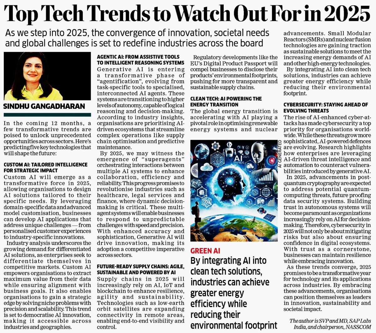 Sindhu Gangadharan (@gangadharansind) on Twitter photo Technology has evolved from a simple tool of convenience to becoming the driving force behind transformation. As we head into 2025, the pace of innovation continues to accelerate. Read more about the key trends shaping 2025 in my latest piece for <a href="/EconomicTimes/">Economic Times</a> Technology has evolved from a simple tool of convenience to becoming the driving force behind transformation. As we head into 2025, the pace of innovation continues to accelerate. Read more about the key trends shaping 2025 in my latest piece for <a href="/EconomicTimes/">Economic Times</a>