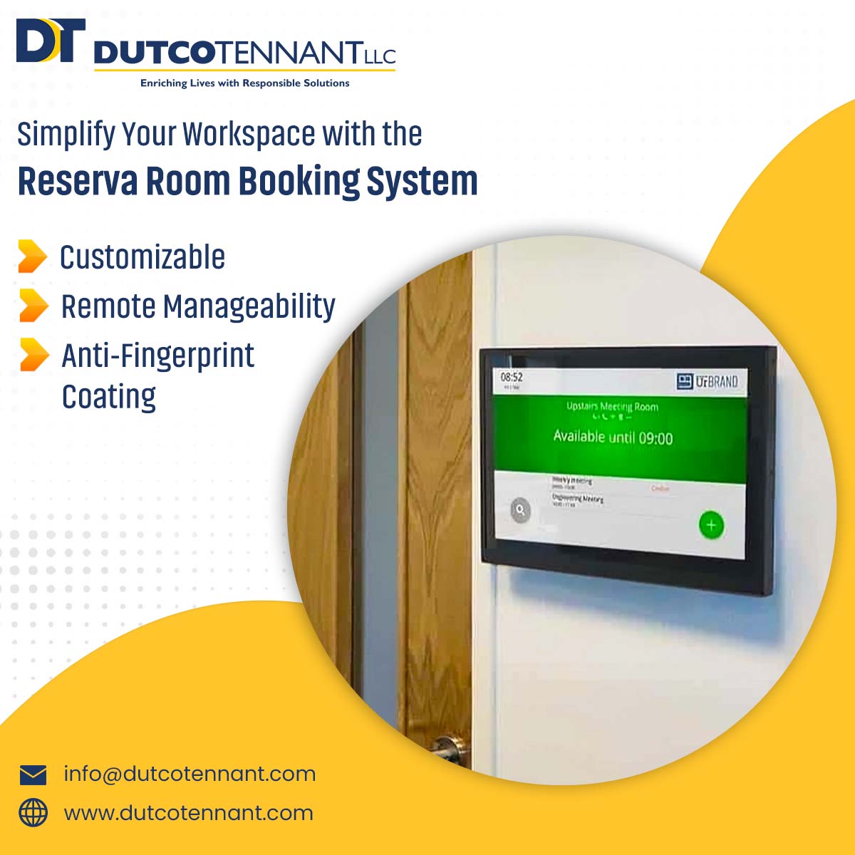 Dutcotennant's tweet image. Streamline your meetings with Reserva Room Booking! Ideal for offices &amp;amp; schools, it simplifies booking, prevents clashes &amp;amp; reduces no-shows.

Explore more at: dutcotennant.com/reserva-room-b…

#roombookingsystem #officetechnology #workplacesolutions #officeefficiency #DutcoTennantLLC
