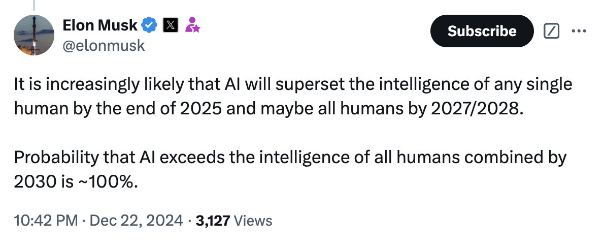 The_AI_Investor's tweet image. If Elon is right, there is no clear what would be the limit of computing demand, i.e. $NVDA GPUs and the likes
By 2030, if AI exceeds the intelligence of all humans combined then AI will do a very significant part of knowledge work, or $20-$30T annually.
Bullish for Nvidia.