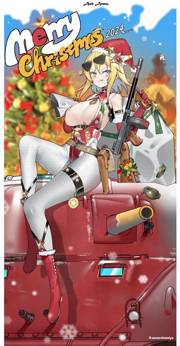 そろそろクリスマスなのでシャーマンを描きました
メリークリスマス！
Christmas is coming. This year I painted Asharms M4 Sherman wish everyone a Merry Christmas.
#アッシュアームズ #アシュア