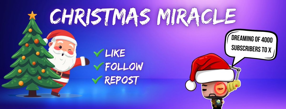 MIR_NFT's tweet image. 😊 Do miracles happen?

I believe in the power of the @X community and the existence of WEB3 Santa Claus @elonmusk . Help this guy in the picture gain 4000 subscribers to then talk about the GameFi sector and share useful information. 

😉 I'd be grateful if you can contribute to…