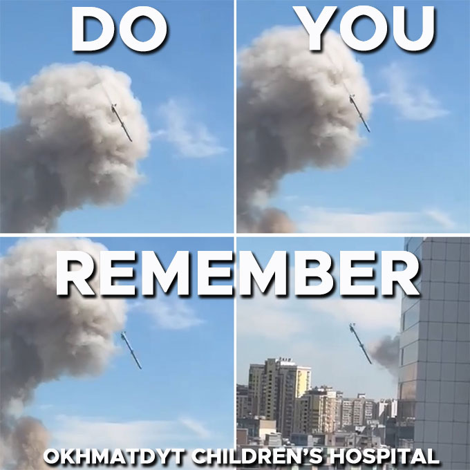 Russia still hasn't faced any consequences for its missile attack on the Okhmatdyt Children's Hospital in Kyiv on 8 July 2024. 

Intentionally directing attacks against a protected object, such as a hospital, is a war crime.