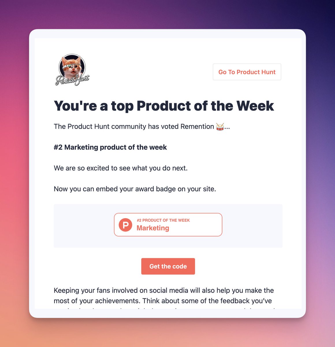 Thank you all for the <a href="/ProductHunt/">Product Hunt 😸</a> support! 🙏