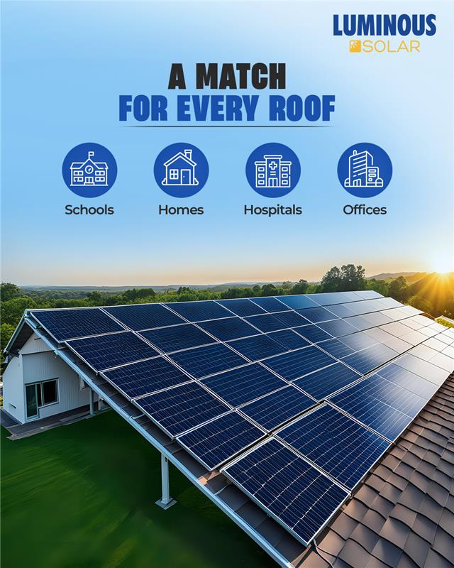 myluminous's tweet image. Big or small, every roof can shine with solar! ☀️ From cozy homes to offices, solar powers savings, sustainability &amp;amp; reliable energy for all. 
To know more give a missed call at 9990299902.

Buy now: bit.ly/3VV6vrj 

#Luminous #PowerAapkeHaathMein #LuminousSolar