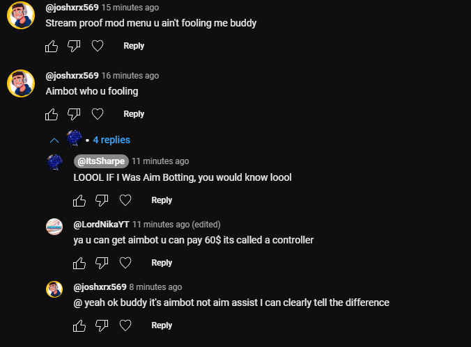 itsSharpee's tweet photo. LOOOOOL DUDE CAME INTO MY YOUTUBE SAYING I HAVE AIM BOT!!!!!!
@1SOneShot #OneShotOnTop https://t.co/dNUUv9LInQ