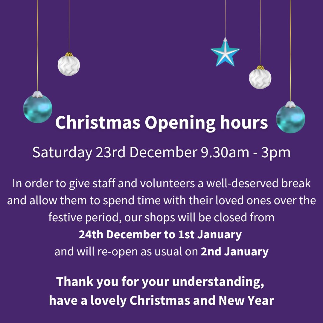 📢OUR SHOP OPENING HOURS OVER CHRISTMAS 🎄❄️🎅

theshakespearehospice.org.uk/shop/our-shops/