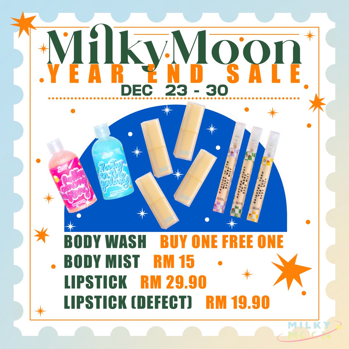 Surprise, Twinkles 🎁

Year End Sale starts TODAY, 23/12 until 30/12 11:59PM! 

Grab yours while stocks last 💕

BUY 1 FREE 1 Body Wash here: vt.tiktok.com/ZS62upa8x/