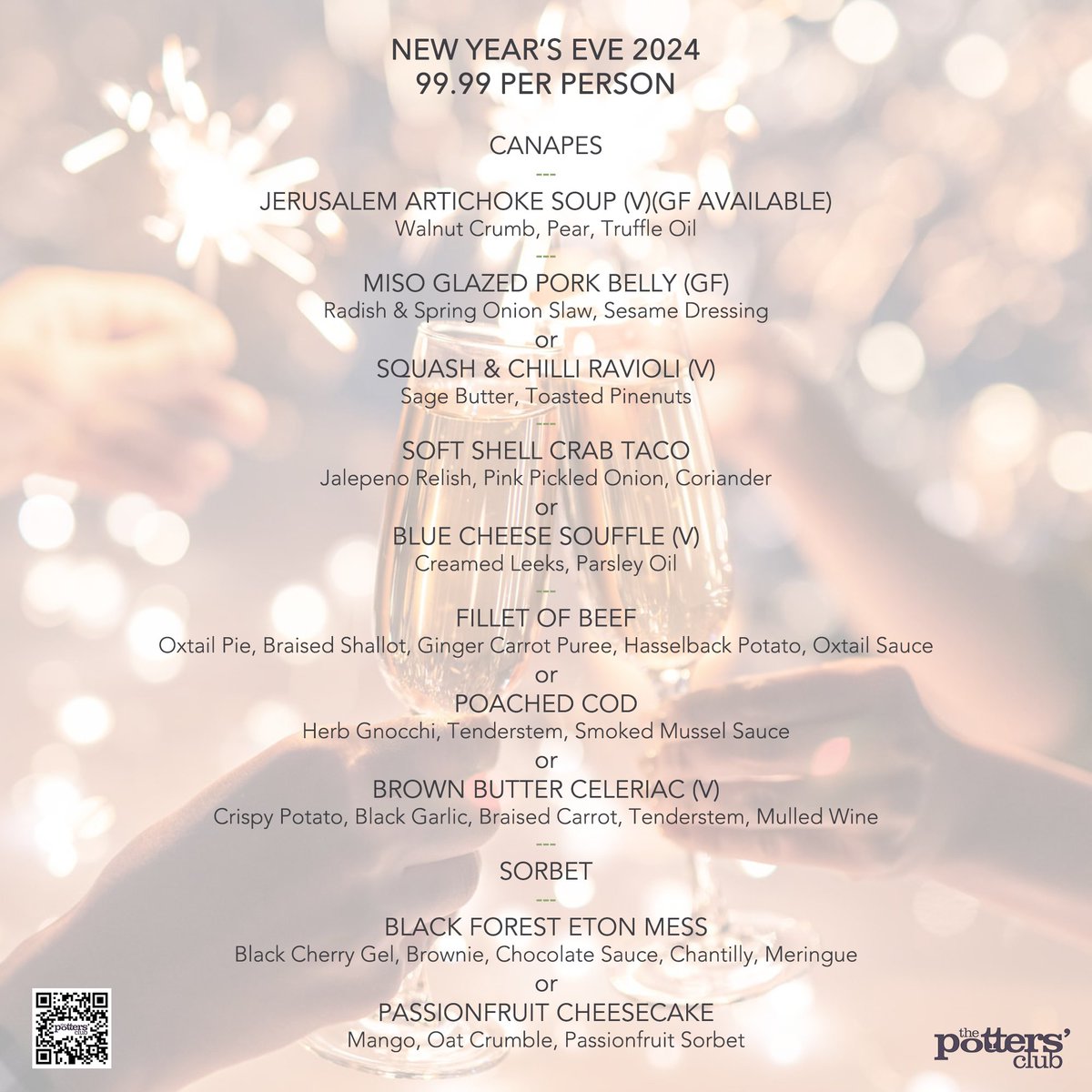 🍾 Planning a New Year's Eve celebration? Ring in the new year with us! 

Book your place at thepottersclub.co.uk
