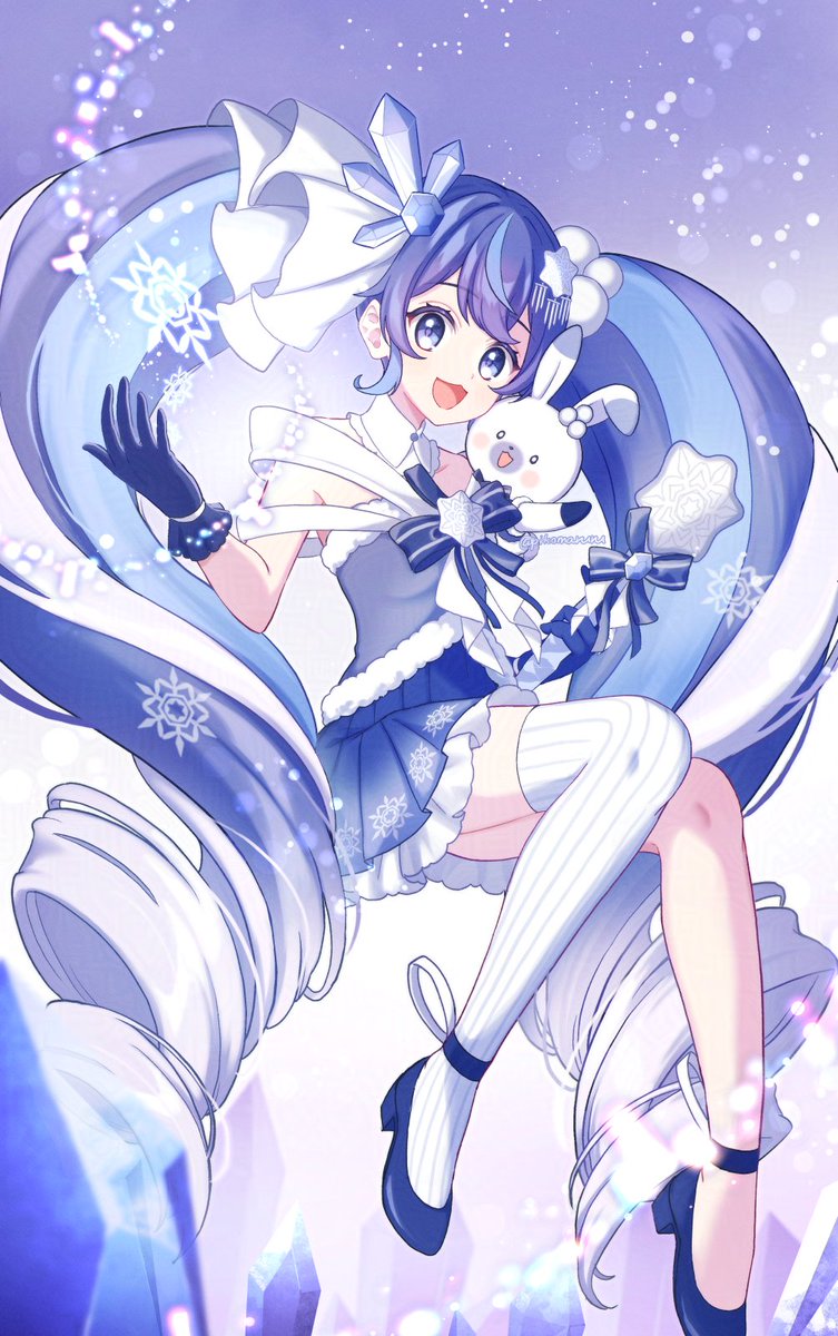 初音ミク ,ラビット・ユキネ ,雪ミク 「雪ミク#雪ミク2025 」|ぴこまるのイラスト