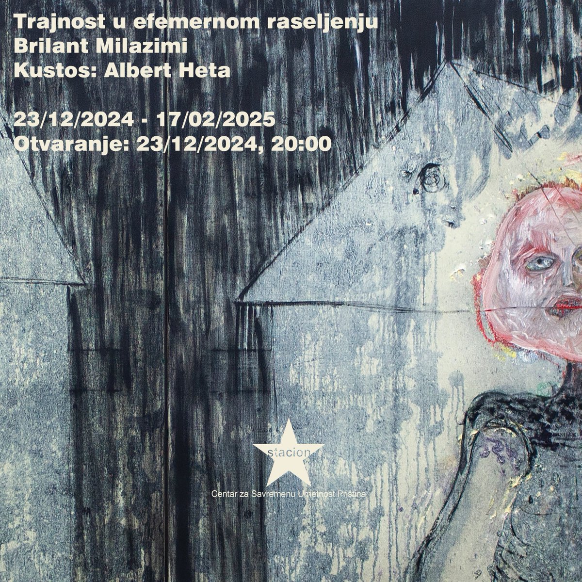 Stacion - Centar za savremenu umetnost Priština predstavlja "Trajnost u efemernom raseljenju”,  sa Brilant Milazimi, u kustoskoj postavci Albert Heta.
📅 23/12/2024–17/02/2025
⏰ Otvaranje: 23/12, 20:00
📍 Bokserski klub, Priština
Dobrodošli ste!
#stacionccaprishtina