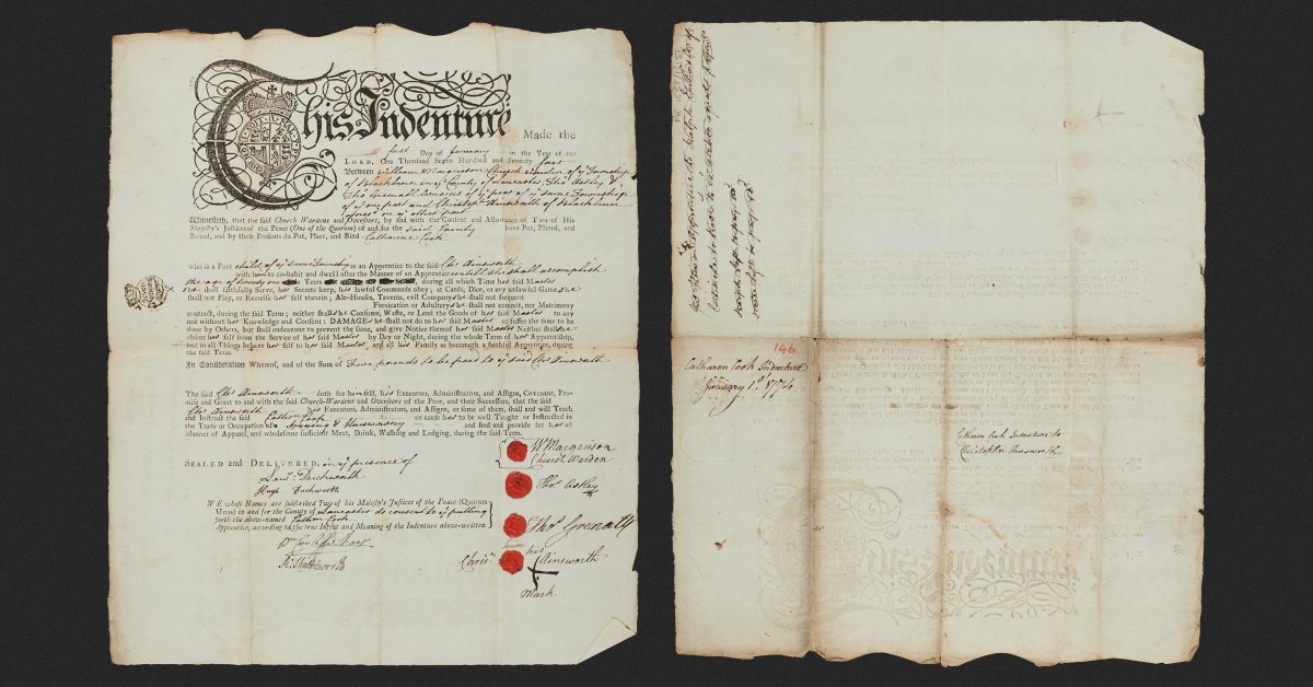 LancsMuseums's tweet image. Find out more about James Taylor a &apos;poor boy belonging to Blackburn&apos; who was apprenticed to William Kenyon, weaver, for the sum of 2 pounds and 2 shillings. He was to be taught in the trade of &apos;cotton weaver or bread baker&apos;.

lancashire.gov.uk/leisure-and-cu…

#50LancashireObjects