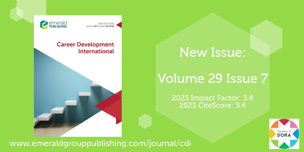 📢 Career Development International presents their new issue: Volume 29 Issue 7. Now available to access on Emerald Insight: bit.ly/3DrBeFo