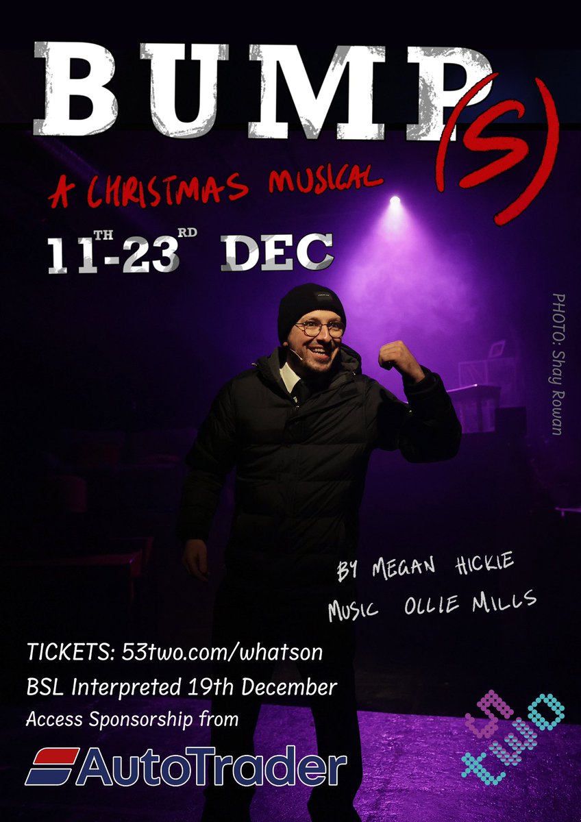 Come find out why <a href="/Dan_Sheader/">Dan Sheader</a> is so happy! 🎅🏻

FINAL SHOW! Today at 5pm! 👀

Join us for some festive fun in the arches. Christmas Jumpers advised! 

🎟️53two.com/whatson 💜💙

#Bumps