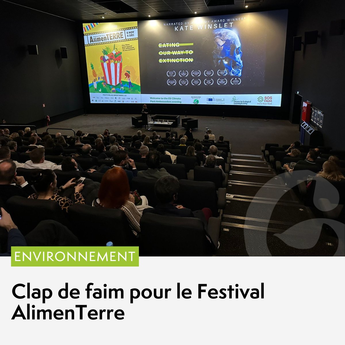 Des yeux, de la nourriture, de l’action : le Festival AlimenTerre se termine par un appel à changer le contenu de nos assiettes.

Revivez la dernière soirée de cet événement organisé par nos partenaires, Marie-Béatrice Noble, CELL et SOS Faim :  loom.ly/VLhKDVU