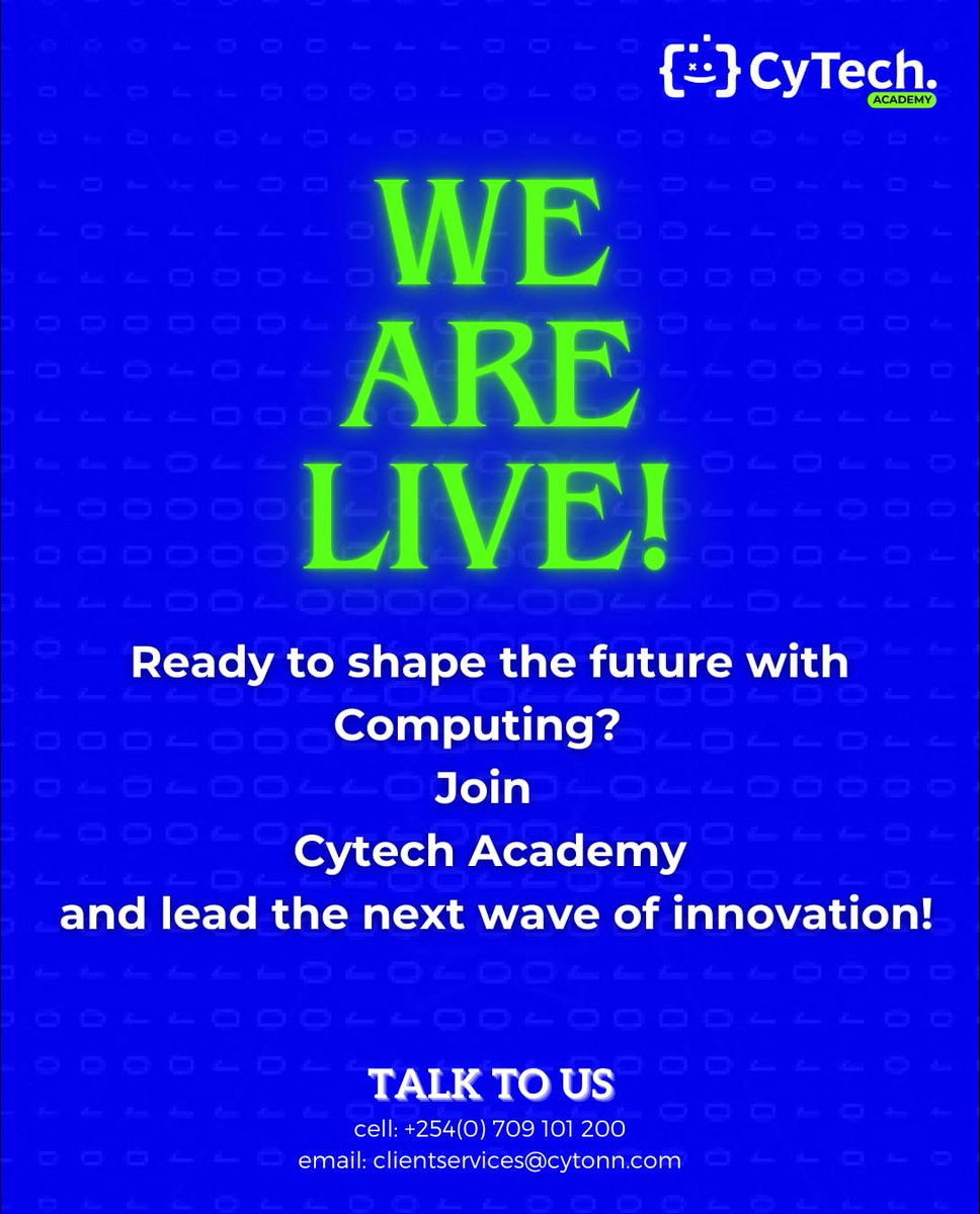 CytonnCollege's tweet photo. โจ Ready to start your coding journey? Apply today through our portal: ๐ https://t.co/NkQNx1vAvX
Letโs make 2025 the year of #LearnCodeBuild25 and #Code25! Together, weโll code the future, one line at a time. ๐ป๐ฅ
#CyTechAcademy #LearnCodeBuild #TechLeadersย #Code25 https://t.co/SuVdoNelyM
