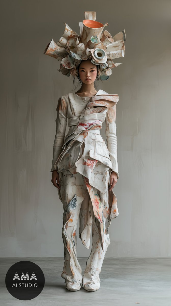 KI_ModelsAgency's tweet photo. Explore the fusion of art and fashion with AMA Studio! This AI-generated design features sculptural, avant-garde elements that blur the lines between fashion and art. 

#AMAStudio #AIFashion #CreativeInnovation #FashionArt #aimodels https://t.co/wV3kB6SHg9