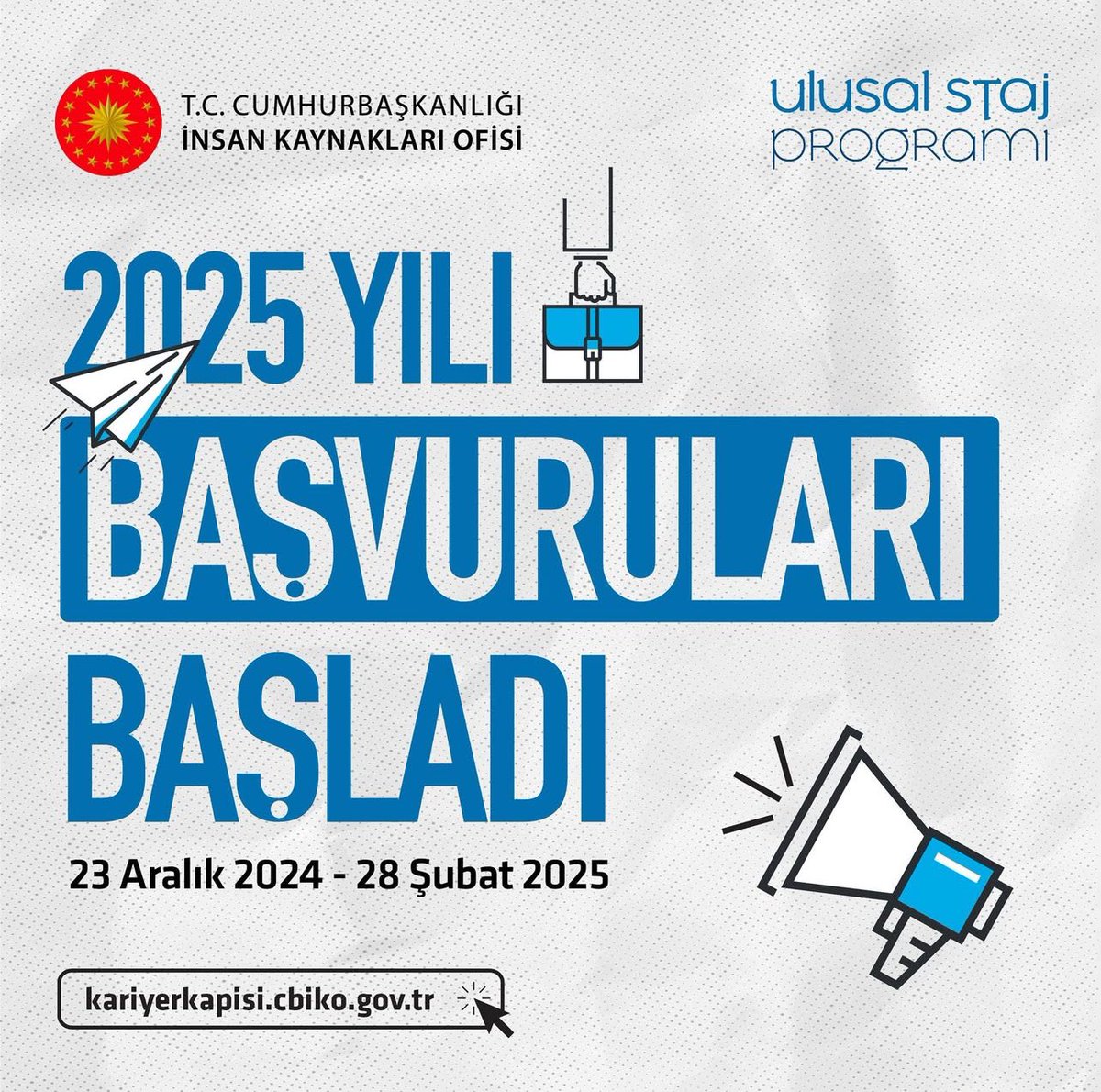 #UlusalStajProgramı 2025 yılı başvuruları başladı! Tüm öğrencilerimize başarılar dileriz. 

🔗 kariyerkapisi.cbiko.gov.tr

@tccbiko <a href="/kariyerkapisi/">Kariyer Kapısı</a>