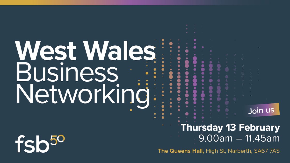 FSBSouthWales's tweet photo. ๐ข Join us for our first #WestWalesBusinessNetworking of 2025 at @QueensHallNarbs!โ
Join us to expand your network, and hear from our guest speaker - to be confirmed asap!๐ค
๐
Thu, 13 Feb 2025 | ๐ 9 -11:45am | ๐บ๏ธThe Queens Hall
๐ https://t.co/Aced1G6IZW
#FSBNetworking https://t.co/1OkeXm4TZX
