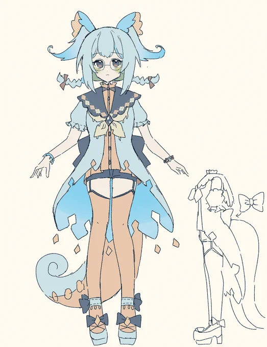 いい感じにキャラデザできたので色いじって載せる 